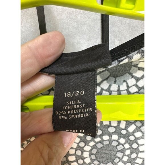 Lane Bryant Blouse 18/20 Black & White Dress Pullover Buckle Detail top - Picture 4 of 5